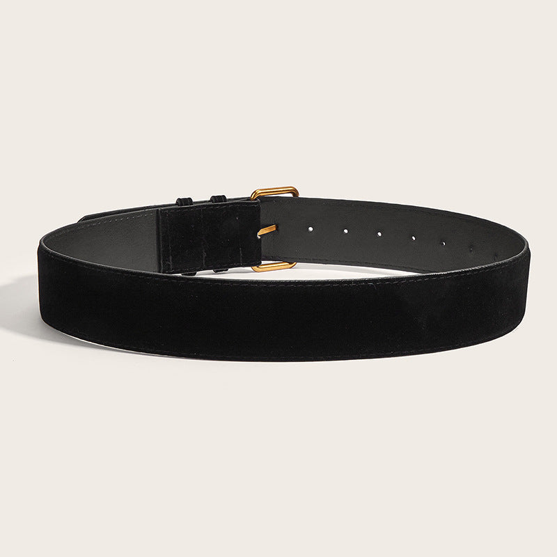 Vintage Suede Wide Waist Belt