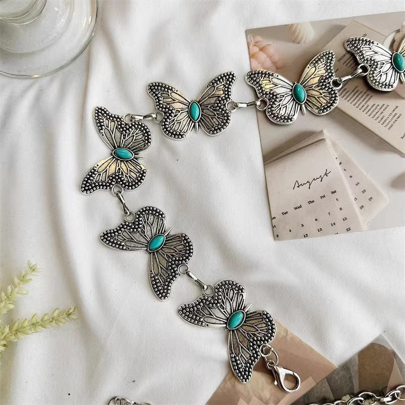 Turquoise Butterfly Metal Waist Chain