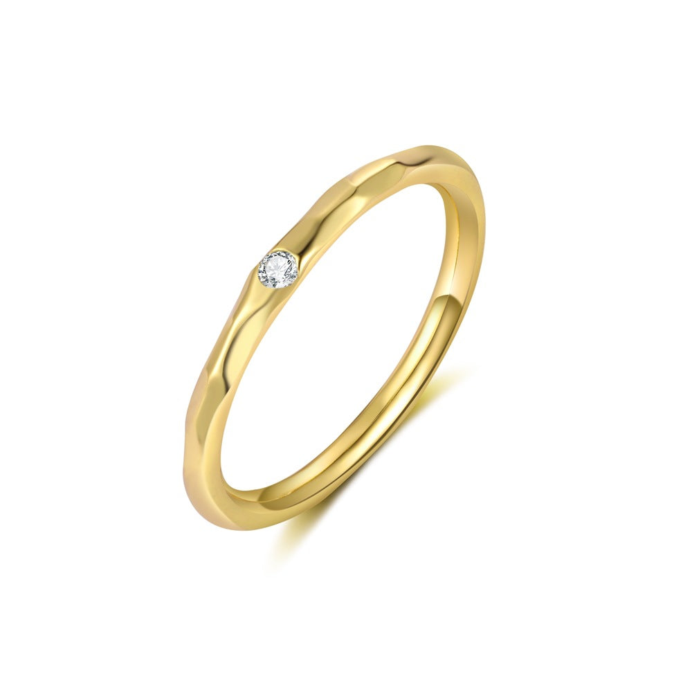 Sterling Silver Square Geometric Zirconia Ring