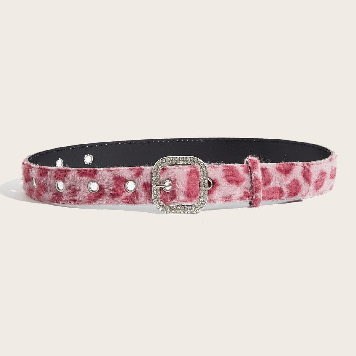 Leopard Soft Fabric Faux Fur Wide Belt