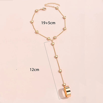 Heart Charm Hand Back Chain Finger Bracelet