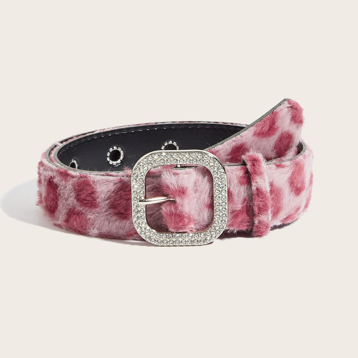 Leopard Soft Fabric Faux Fur Wide Belt