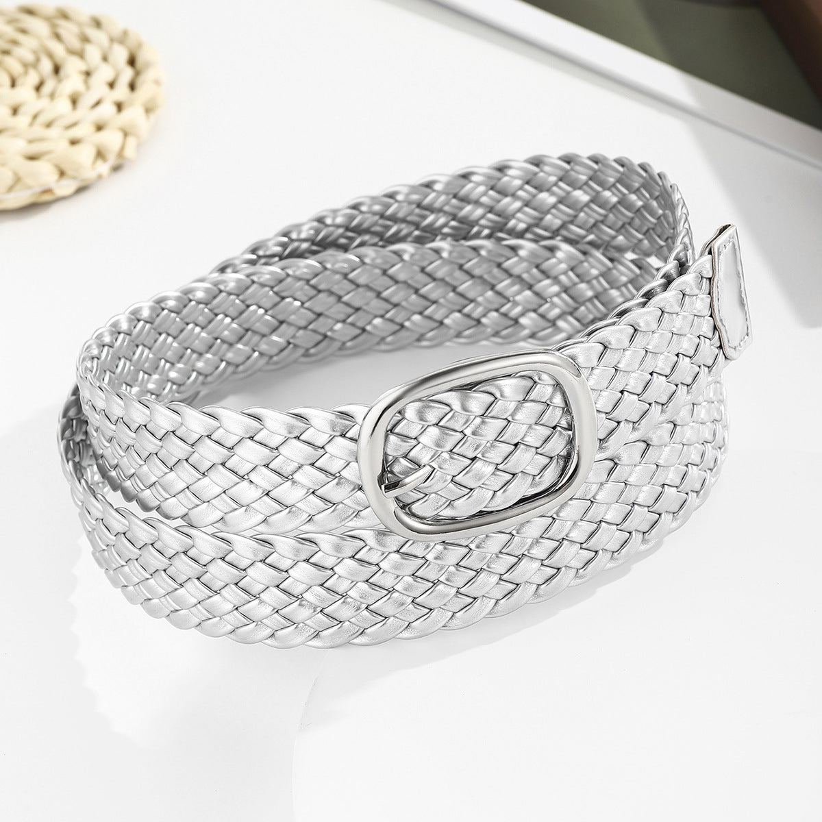 Handmade Woven Patent Leather Belt