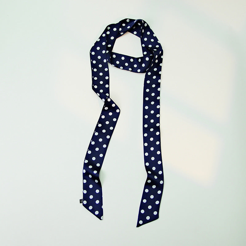Polka Dot Long Thin Neck Bag Wrap Scarf