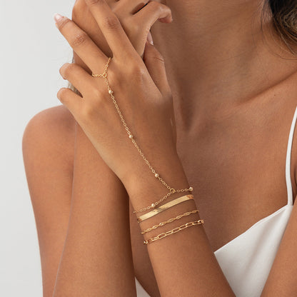 Layered Serpentine Chain Finger Bracelets