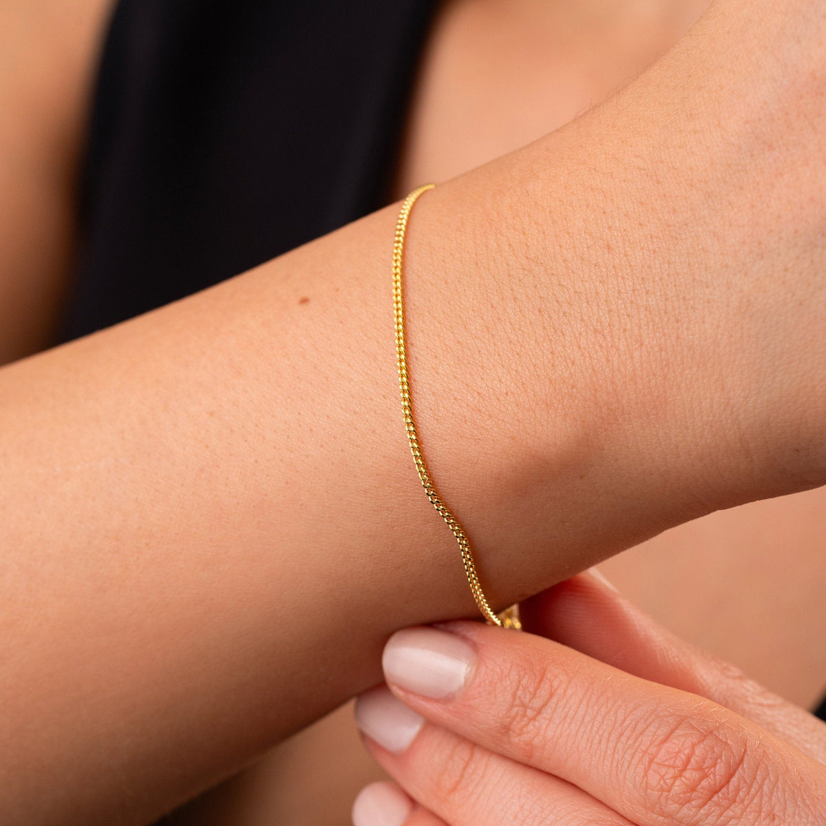 Minimalist 18K Gold Stainless Steel Chain Bracelet