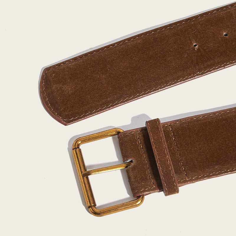 Vintage Suede Wide Waist Belt