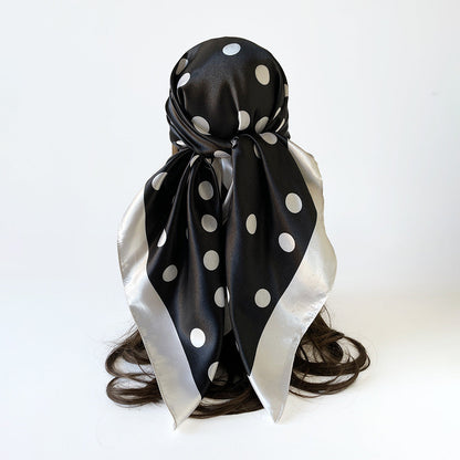 Minimal Polka Dot Square Head Neck Scarf