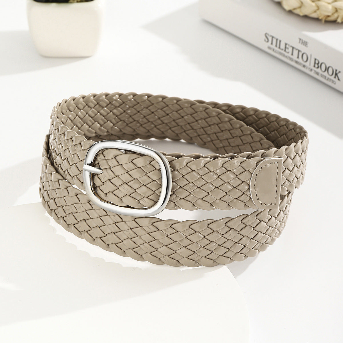 Handmade Woven Patent Leather Belt