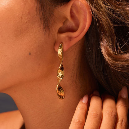 Modern Twist Design Stainless Earrings