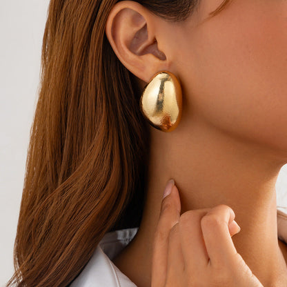 Liquid Irregular Ruched Round Earrings