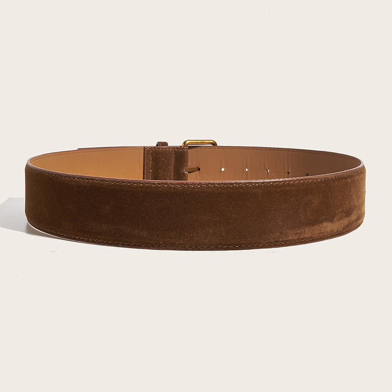 Vintage Suede Wide Waist Belt