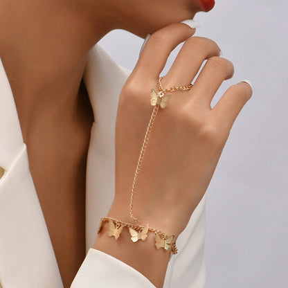 Heart Charm Hand Back Chain Finger Bracelet