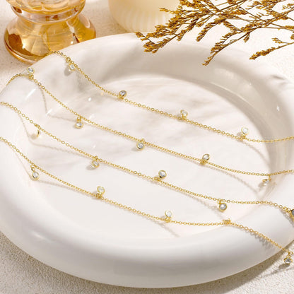 Geometric Rhinestone Tassel Waist Chain