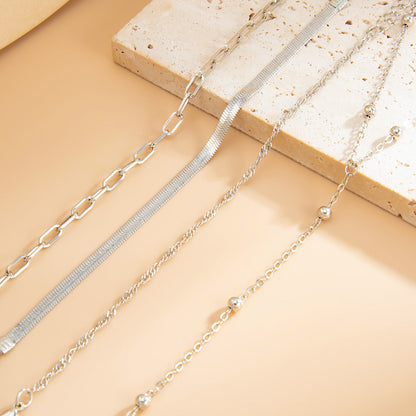 Layered Serpentine Chain Finger Bracelets