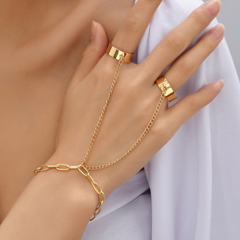 Heart Charm Hand Back Chain Finger Bracelet