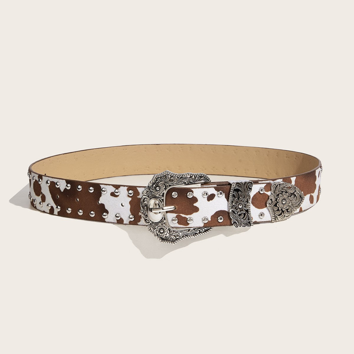 Retro Cow Print Chic Statement Belt