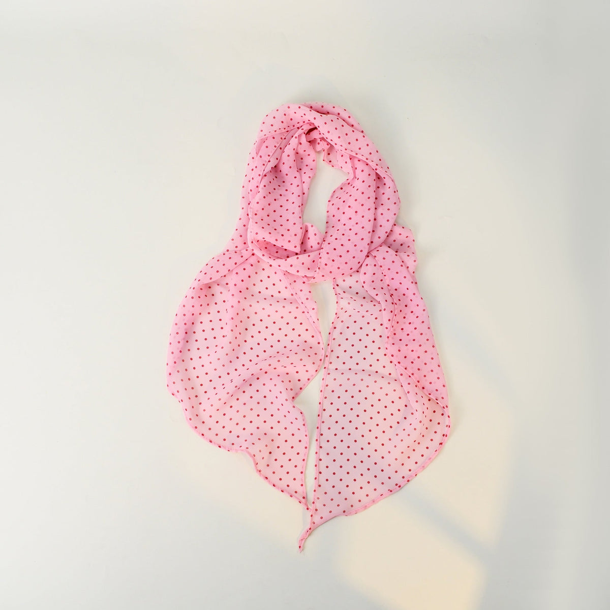 Polka Print Long Lightweight Scarf