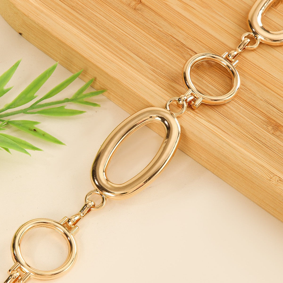 Geometric Hollow Circle Metal Waist Chain