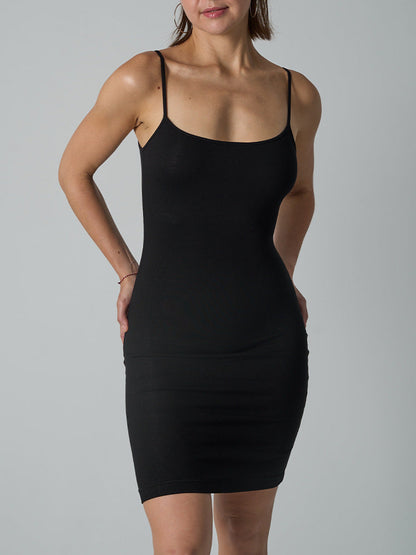 Ribbed Spaghetti Strap Stretchy Slim Fit Bodycon Mini Dress