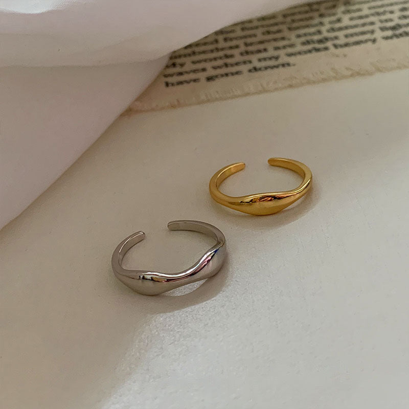 Wavy Irregular Open Band Index Finger Ring