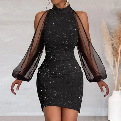 Women's Cocktail Glitter Sparkly Sequin Spaghetti Strap Nightclub Formal Evening Prom Dress