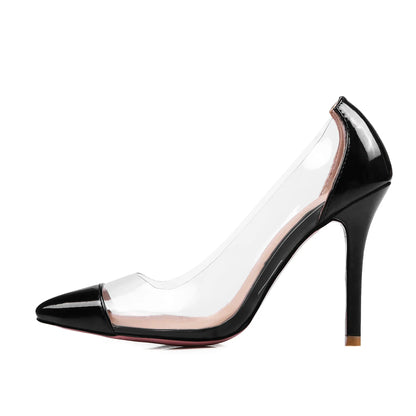 Patent Leather Transparent Versatile Elegant Single High Heel
