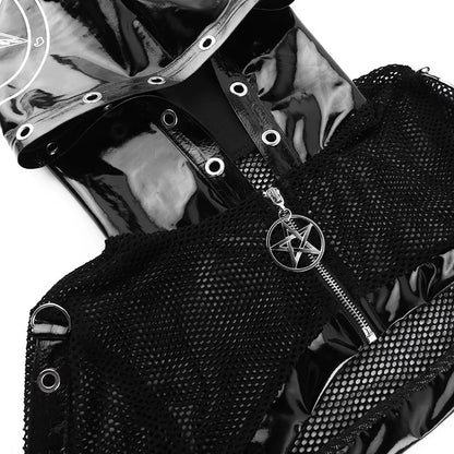 Hooded Dark Grunge Punk Zip Up Gothic Faux Cardigan