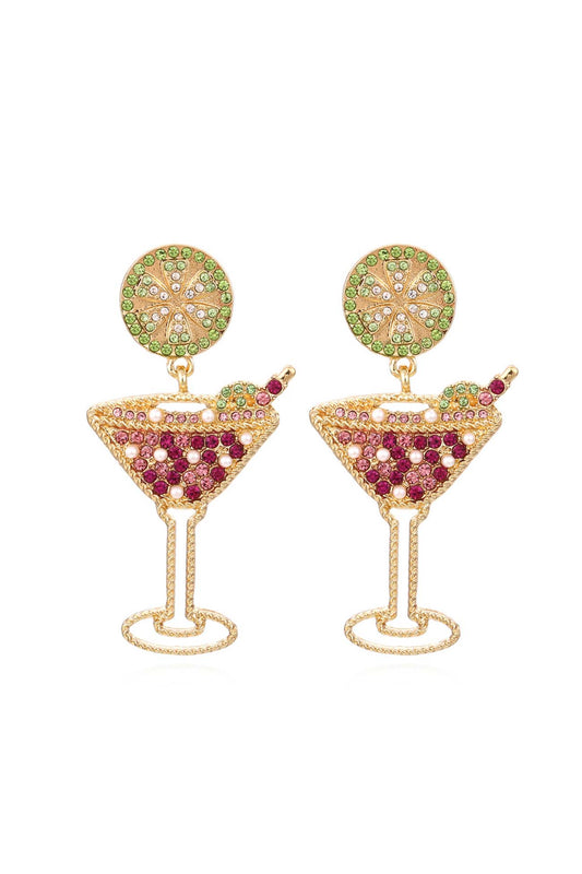 Colorful Rhinestone Cocktail Stud Earrings