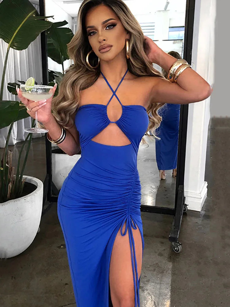 Sleeveless Backless Slim Midi Dress