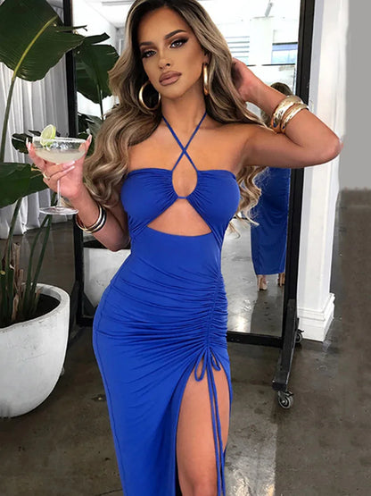 Sleeveless Backless Slim Midi Dress