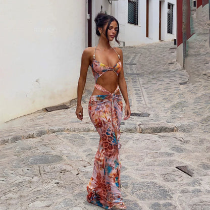 Push Up Bikini Dress Cover Up Three Piece Swim Set