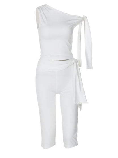 White Shorts 2 Piece-Set Female See-Through Slim Pleated Fashion Cropped Top And High Waist Shorts Sets Women’s Outfits