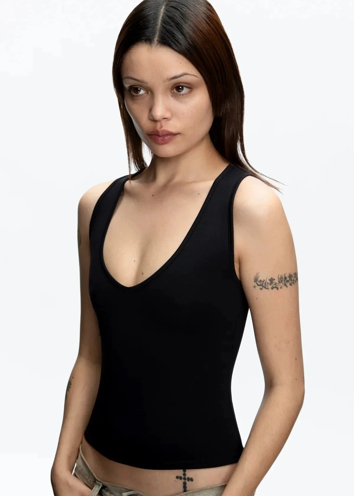 Minimalist Deep V I-Shaped Cami Top