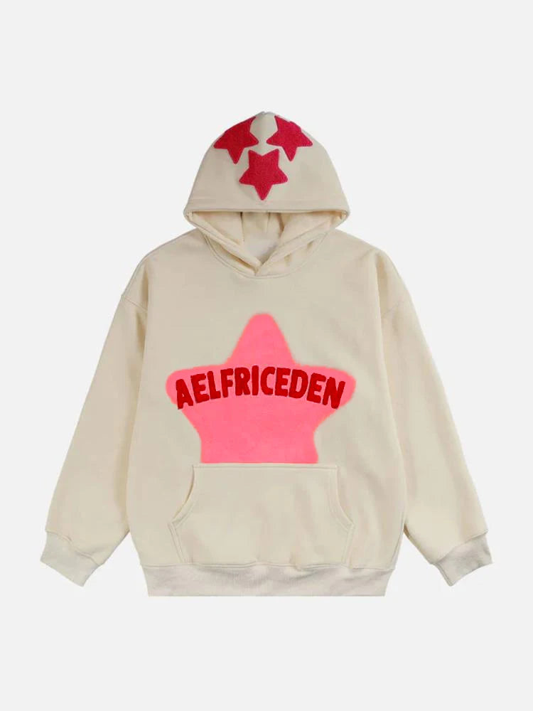 Fall hip hop street graffiti hoodie women’s retro casual sports baggy hoodie