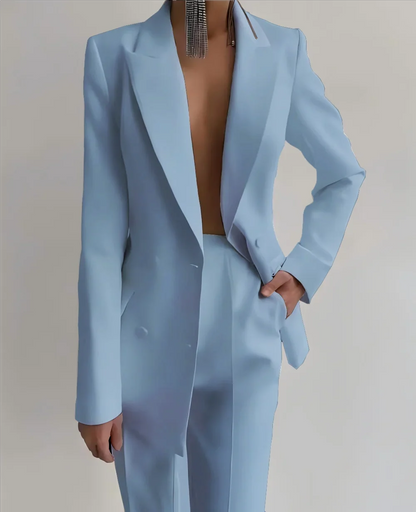 Purple Double Breasted Pant Suit