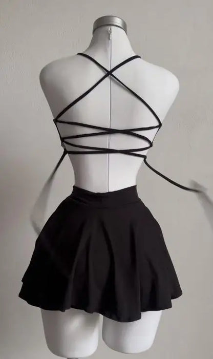 Europe and the United States explosive new cross-border suspenders two-piece sexy suspenders halter halter skirt