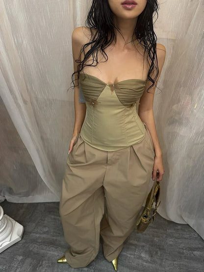 Butterfly Applique Irregular Strapless