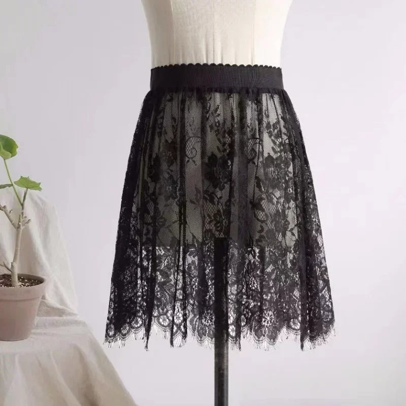 Summer Half Slips for Wome High Waist Lace Basic Skirt Underdress Loose Half Slips Underdress Underskirt Petticoat Ladies Slips