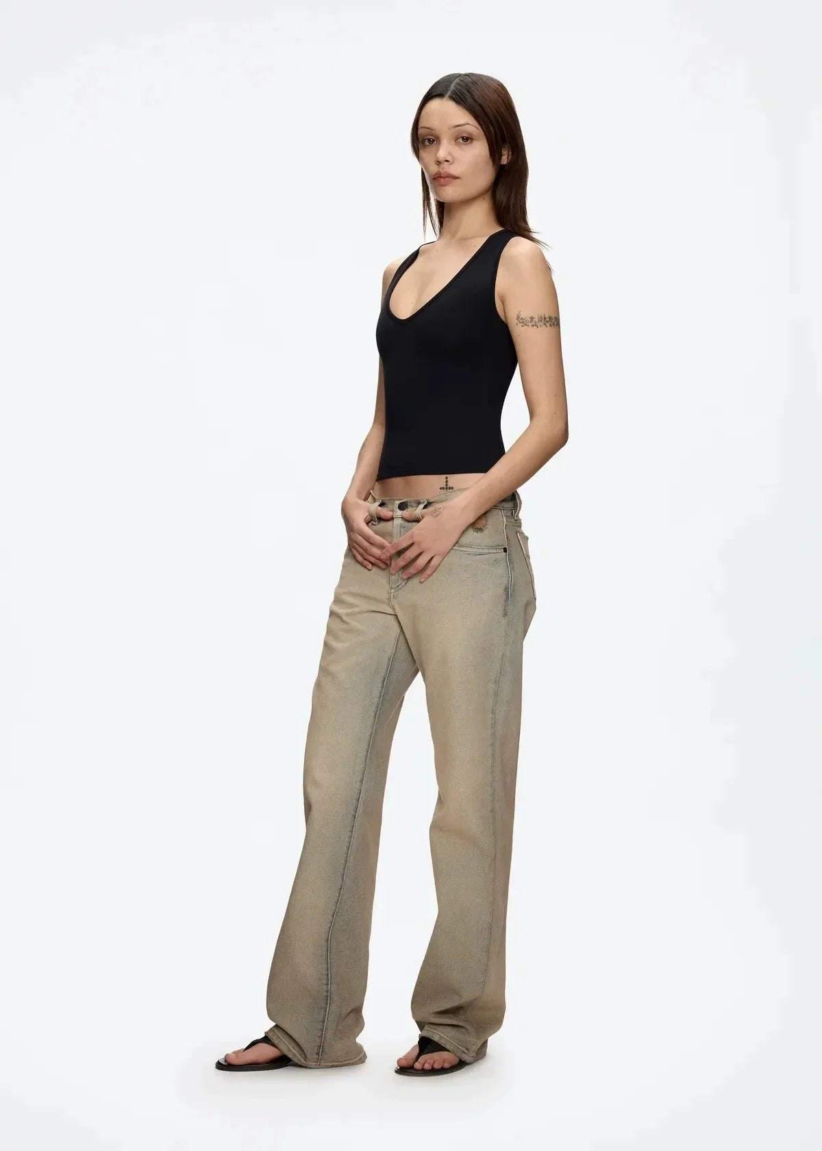 Minimalist Deep V I-Shaped Cami Top