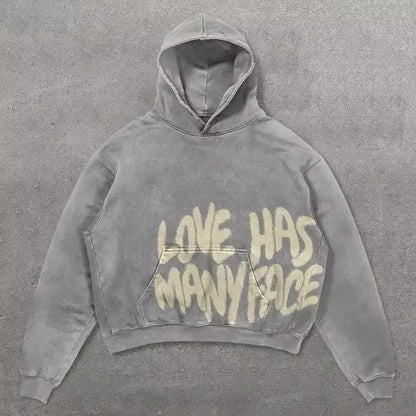 Dark Off Shoulder Pullover Hoodie
