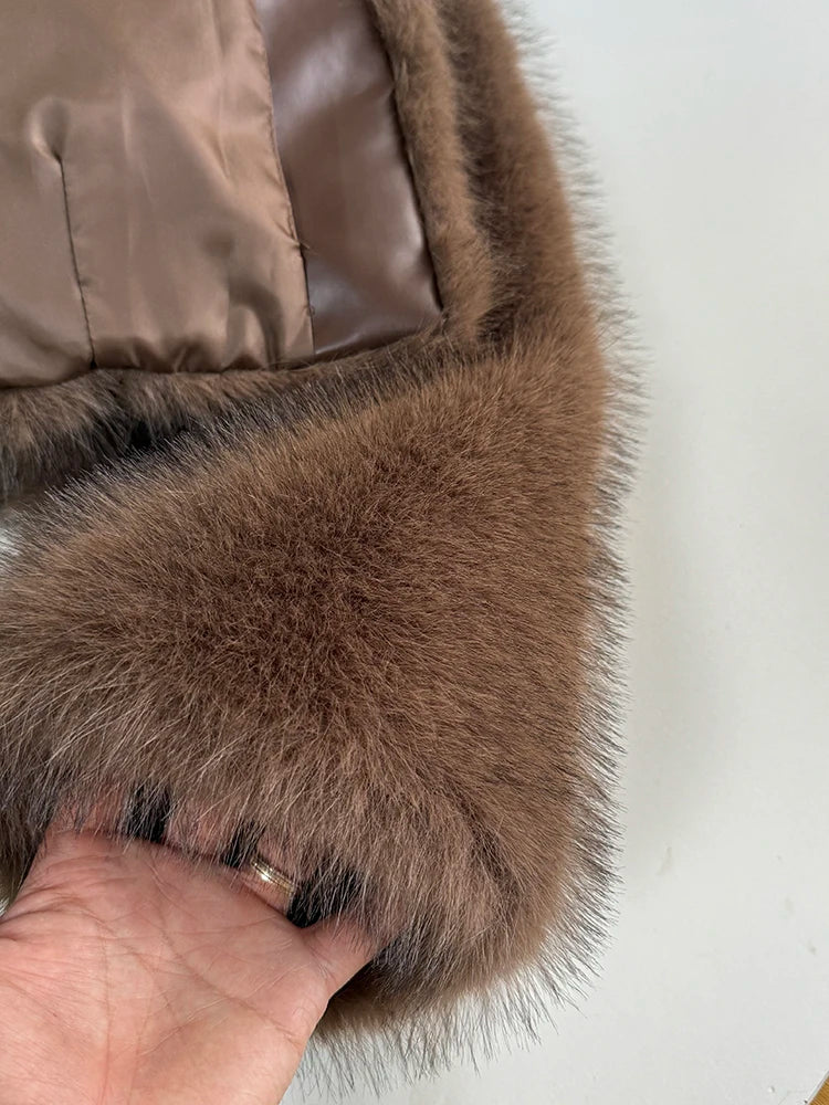 Chic Brand Icon Fashion Kendall Jenner Brown Gradient Faux Fur Jacket Women Winter New Luxury Cropped Fox Fur Coat