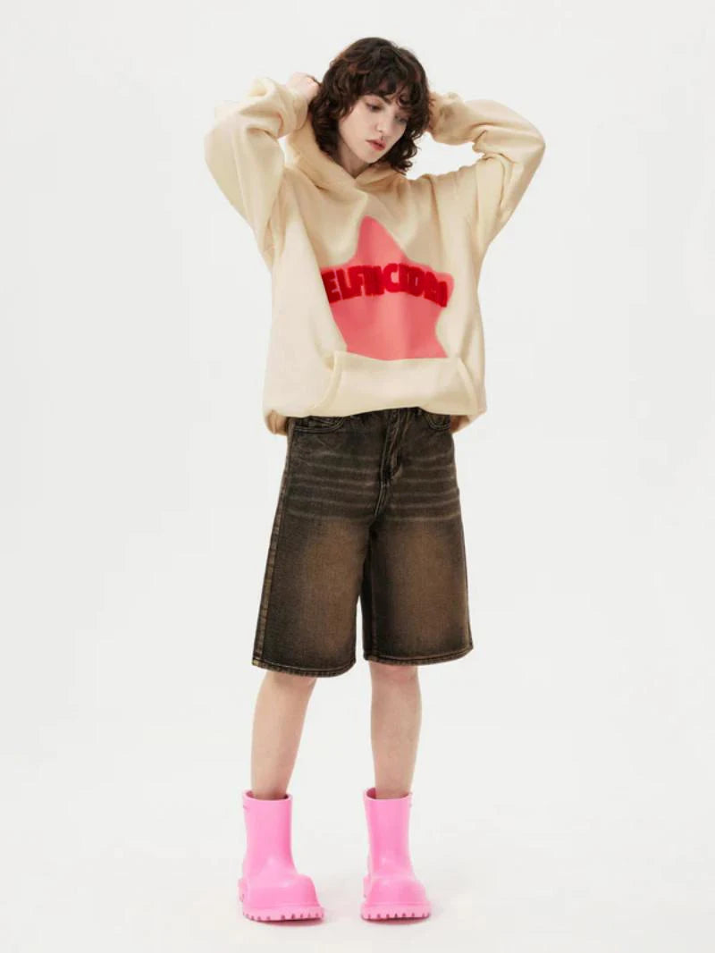 Fall hip hop street graffiti hoodie women’s retro casual sports baggy hoodie