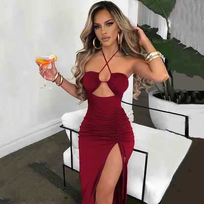 Sleeveless Backless Slim Midi Dress