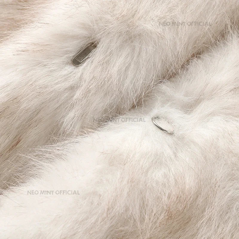 Vintage Luxury Long Faux Fox Fur Coat Women Winter Warm Fluffy Fur Jacket Female Street Furry Outerwear Overcoat
