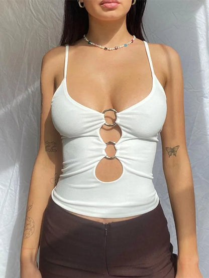 Casual Sleeveless Backless Hollow Out Cami Top