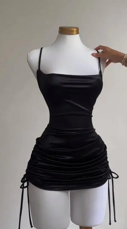 Europe and the United States explosive new cross-border dress summer high sense lace-up sexy halter spice bag hip skirt