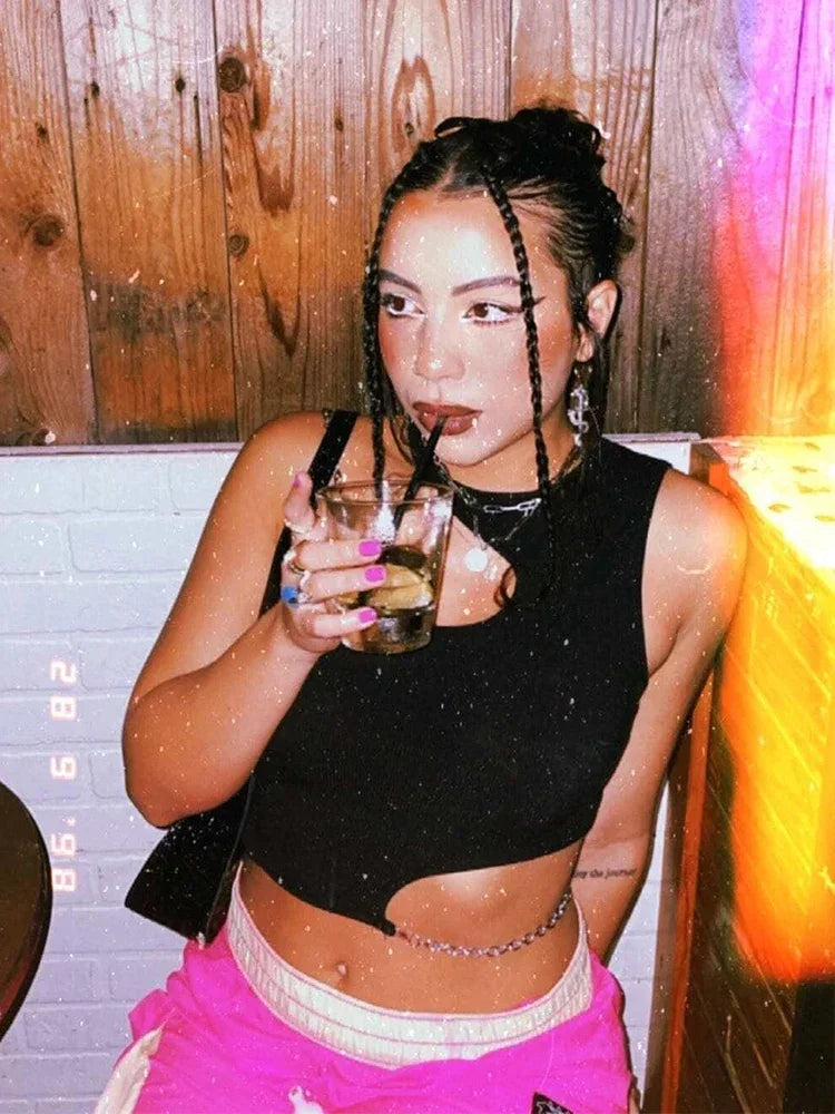 Grunge Cut-out Chain Y2K Cami Top