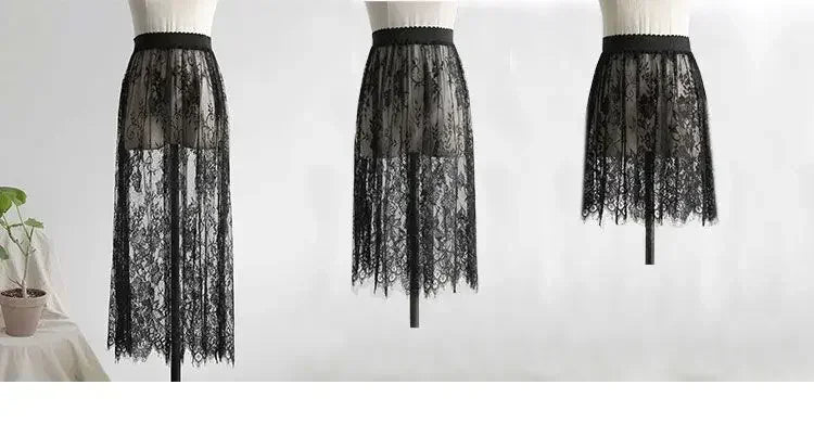Summer Half Slips for Wome High Waist Lace Basic Skirt Underdress Loose Half Slips Underdress Underskirt Petticoat Ladies Slips