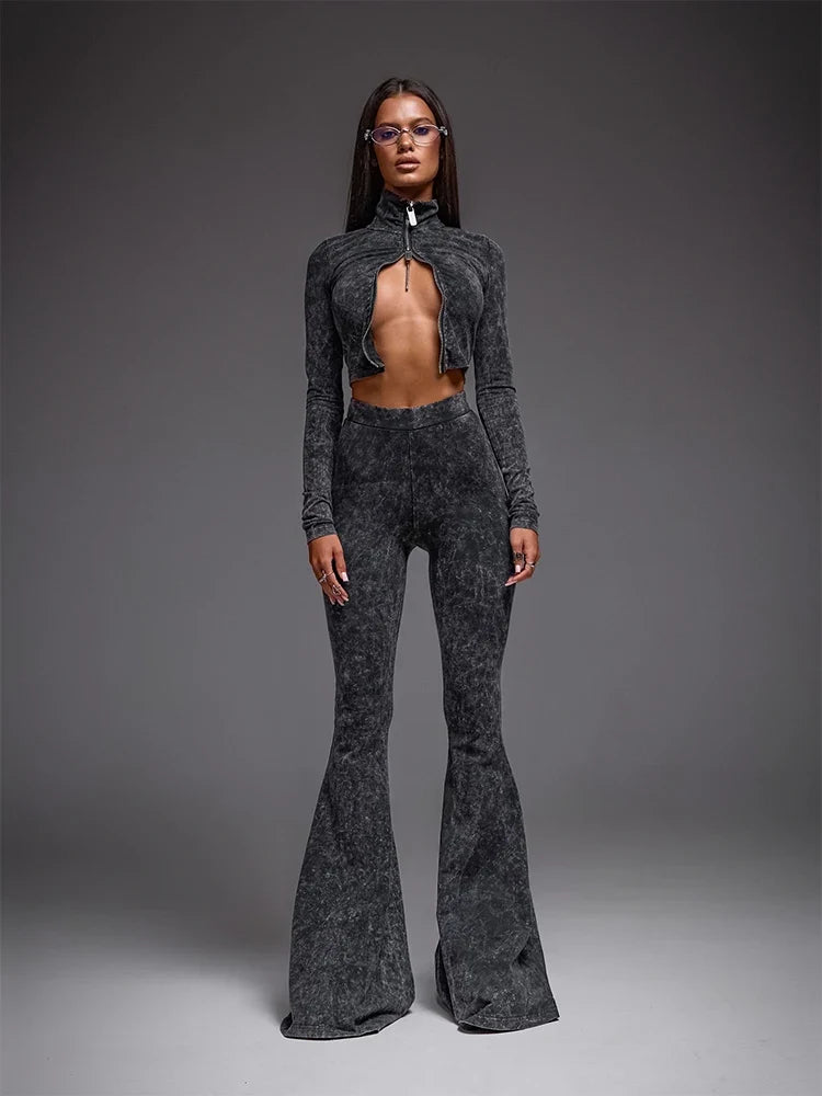 Casual Long Sleeve Buttoned Pants Set